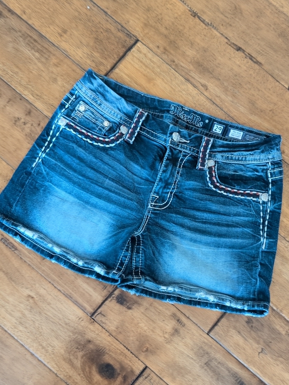 Miss Me / Buckle Dark Blue Washed Denim Shorts